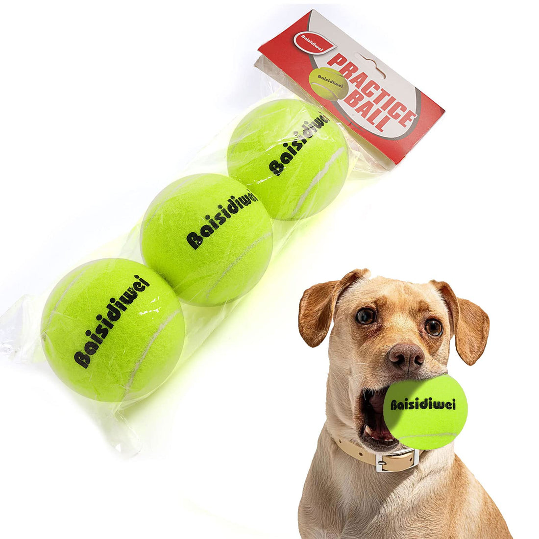 Tennis Balls for Dogs 3 Pack - 2.5" Durable Pet Toy Balls for Training, Playing, Exercise - Gift for Small Medium Large Dogs