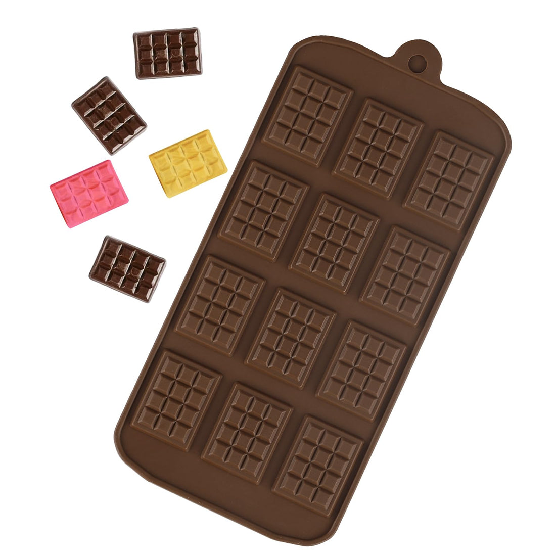 Small Silicone Mould, Mini Bar Moulds, Candy Chocolate Making Mold, 12-Cavity Small Break Apart Chocolate Molds Non-Stick Reusable DIY Baking Molds Candy Bar Moulds