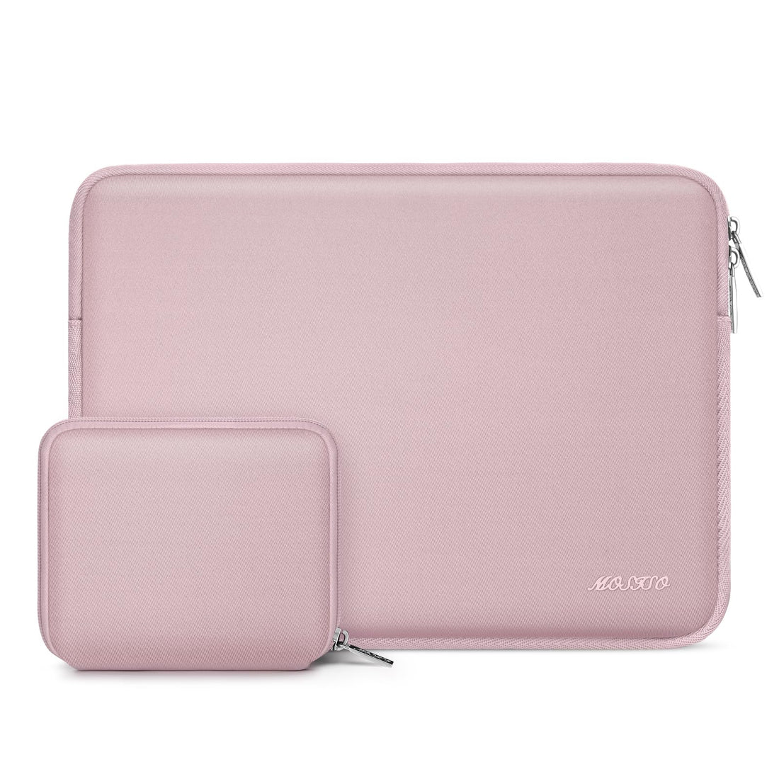MOSISO Laptop Case Compatible with MacBook Air/Pro Retina, 13-13.3 Inch Notebook, Compatible with MacBook Pro 14 Inch 2023-2021 A2779 M2 A2442 M1, Neoprene Sleeve with Small Case Baby Pink