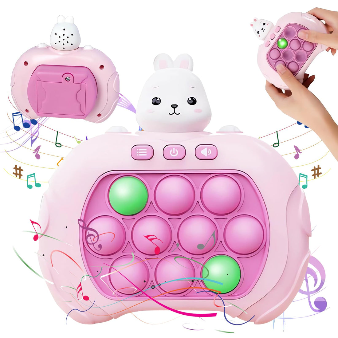 Pop it Fidget Toy Rabbit Pop It Electronic Game Quick Push Game Bubble Fidget Toy Decompression Puzzle Toys for Early Development Concentration Training for Children