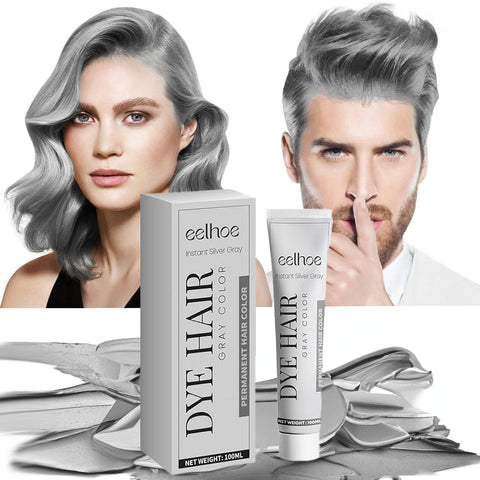 Silver Gray Natural Hair Dye Cream,|amazingEGP| Unisex Silver Hair Dye, Fashion Long-lasting, Non-stripping and Easy to Apply Color for All Hair Types