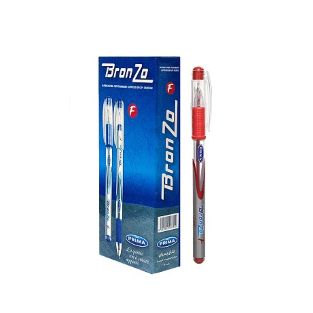 Set Of 10 Pens Prima Bronzo In One Pack, Color Red