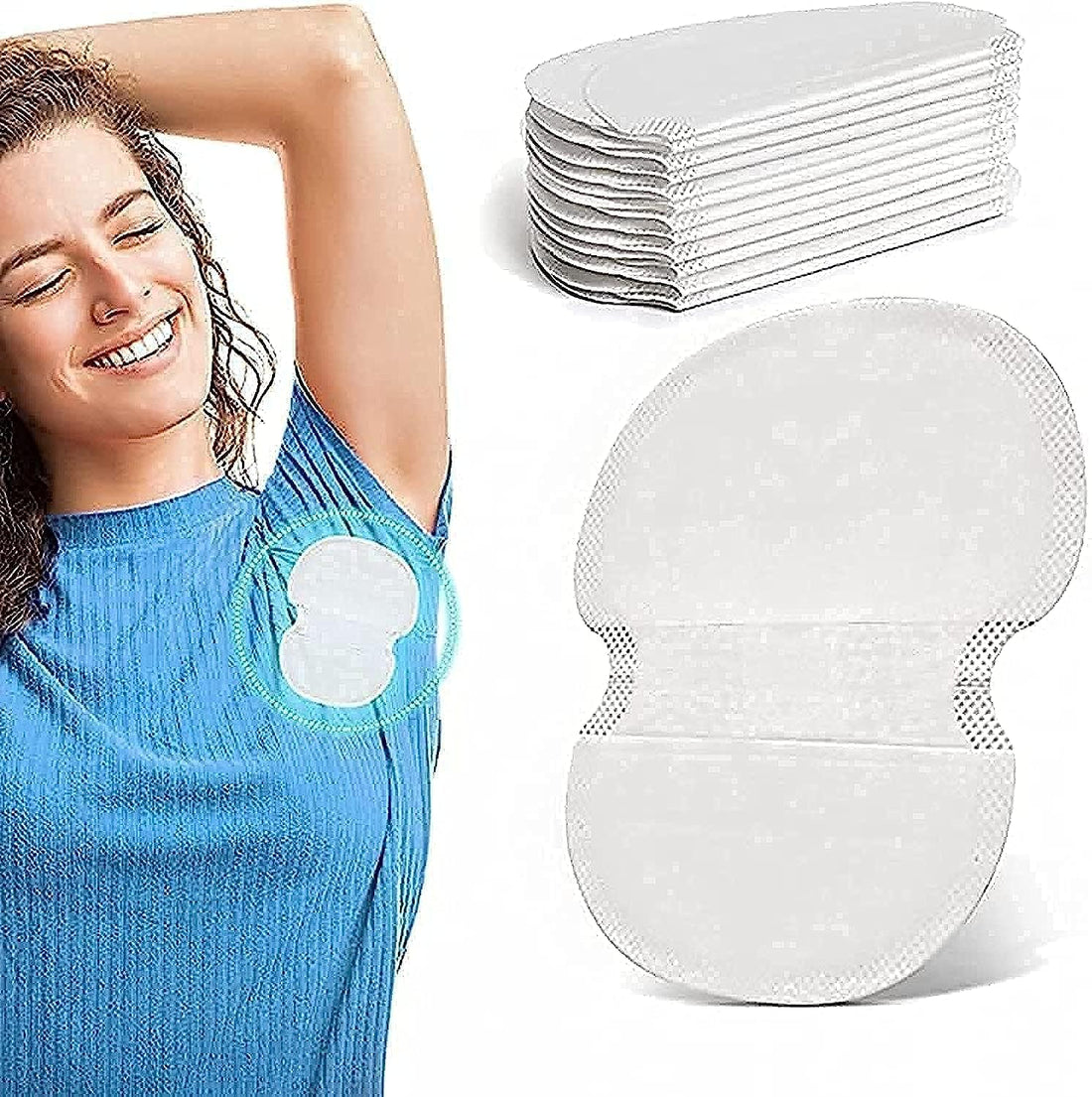 Underarm Sweat Pads, premium quality Fight Hyperhidrosis for Men and Women Comfortable Unflavored, Non Visible, Extra Adhesive, Disposable Non Sweat Armpit Protection (50 count white)