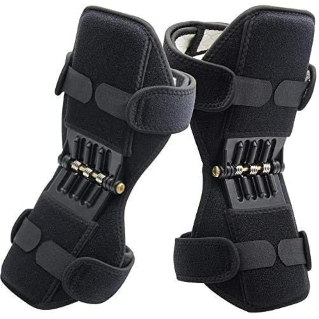 Knee Protection Pads Joint Support Stabilizer - Strong Spring Strength Knee Brace for Relief Climbing Squats Sports High Ventilation One Size - Anti Slip and Energy Booster 2 Pack