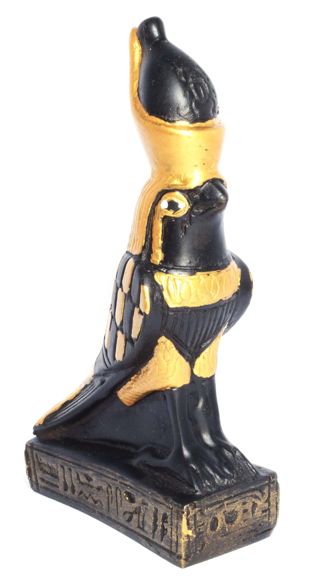 immatgar pharaonic Decorative Egyptian Horus Statue ancient Egyptian souvenirs gifts handmade Home decor Sculptures (Black - Golden - 14 CM Height)