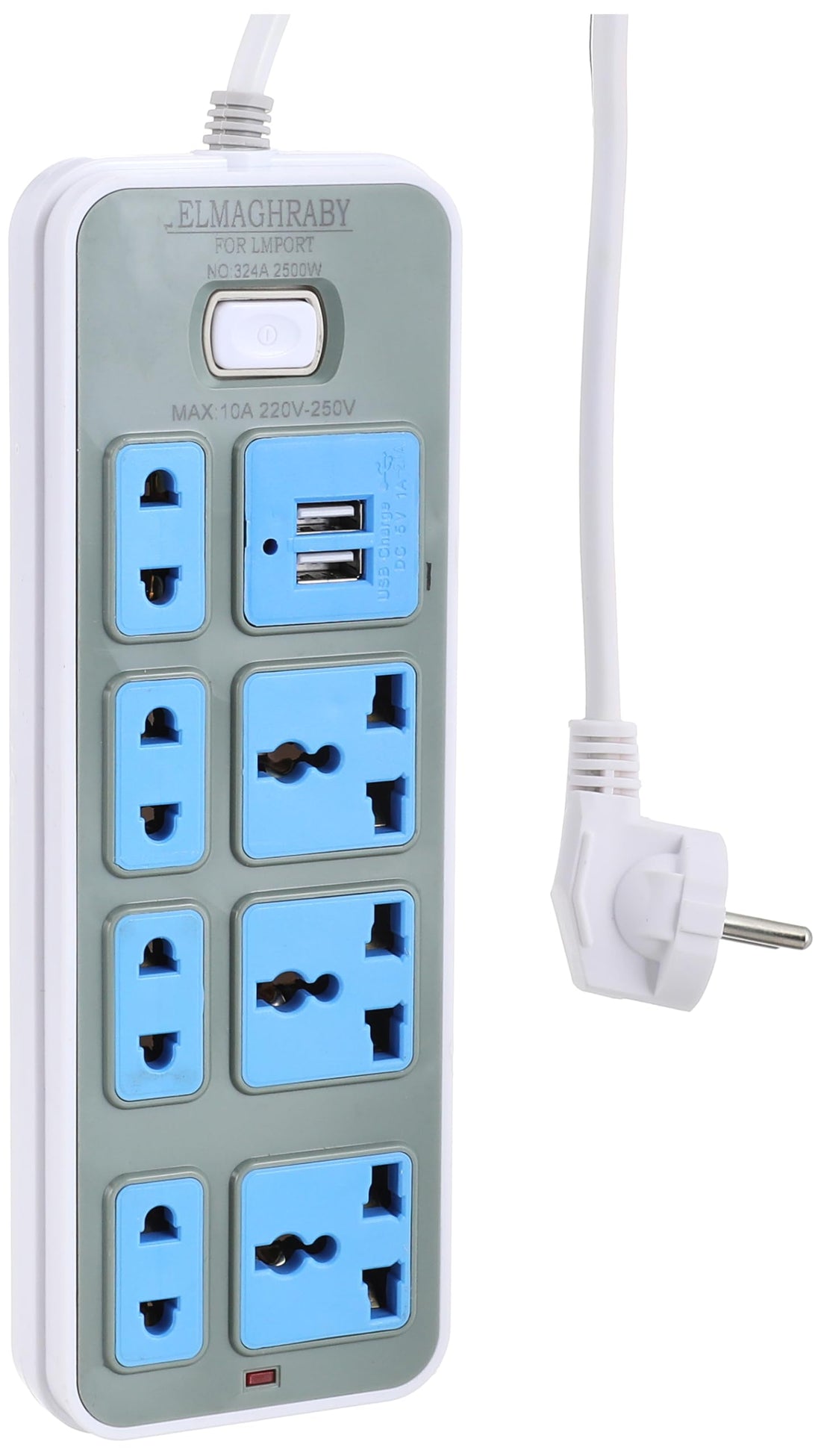 Electricity connector - 7 ports with usb port