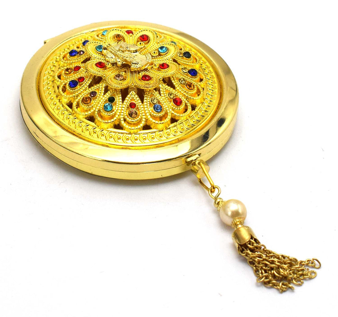 immatgar pharaonic Egyptian Cosmetic makeup Mirror Egyptian souvenirs Gift for Women Girl (Golden)