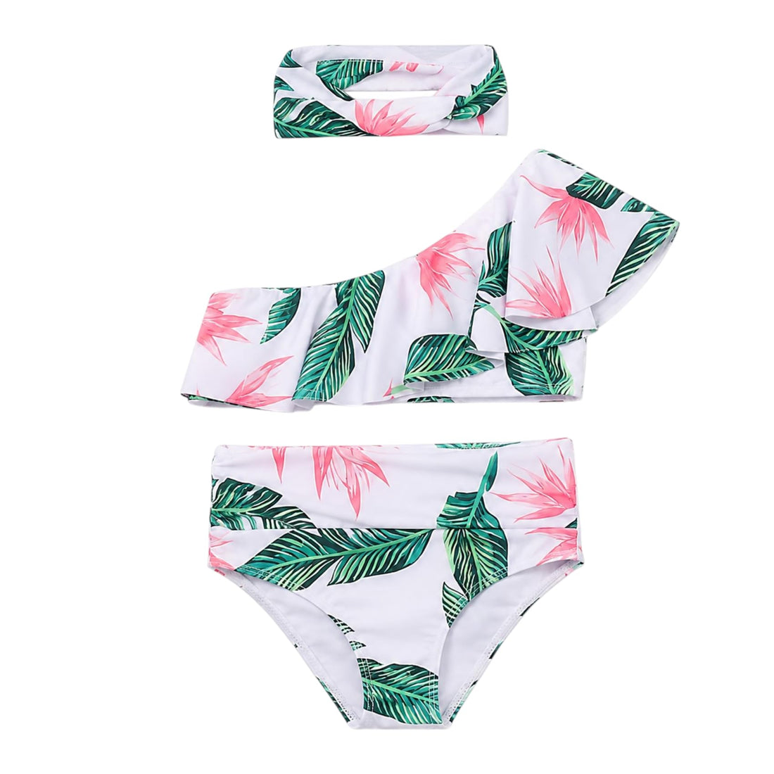 Mix&Max Girls Set Of 3 Pieces Bikini Swimsuit&Hairband Two Piece Swimsuit (pack of 1)