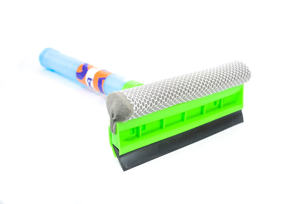 Superdrive Boom fresh Car Window Cleaner Squeegee Sponge Rubber Blade Spray Bottle Multipurpose 3-in-1 Cleaning Tool - Green