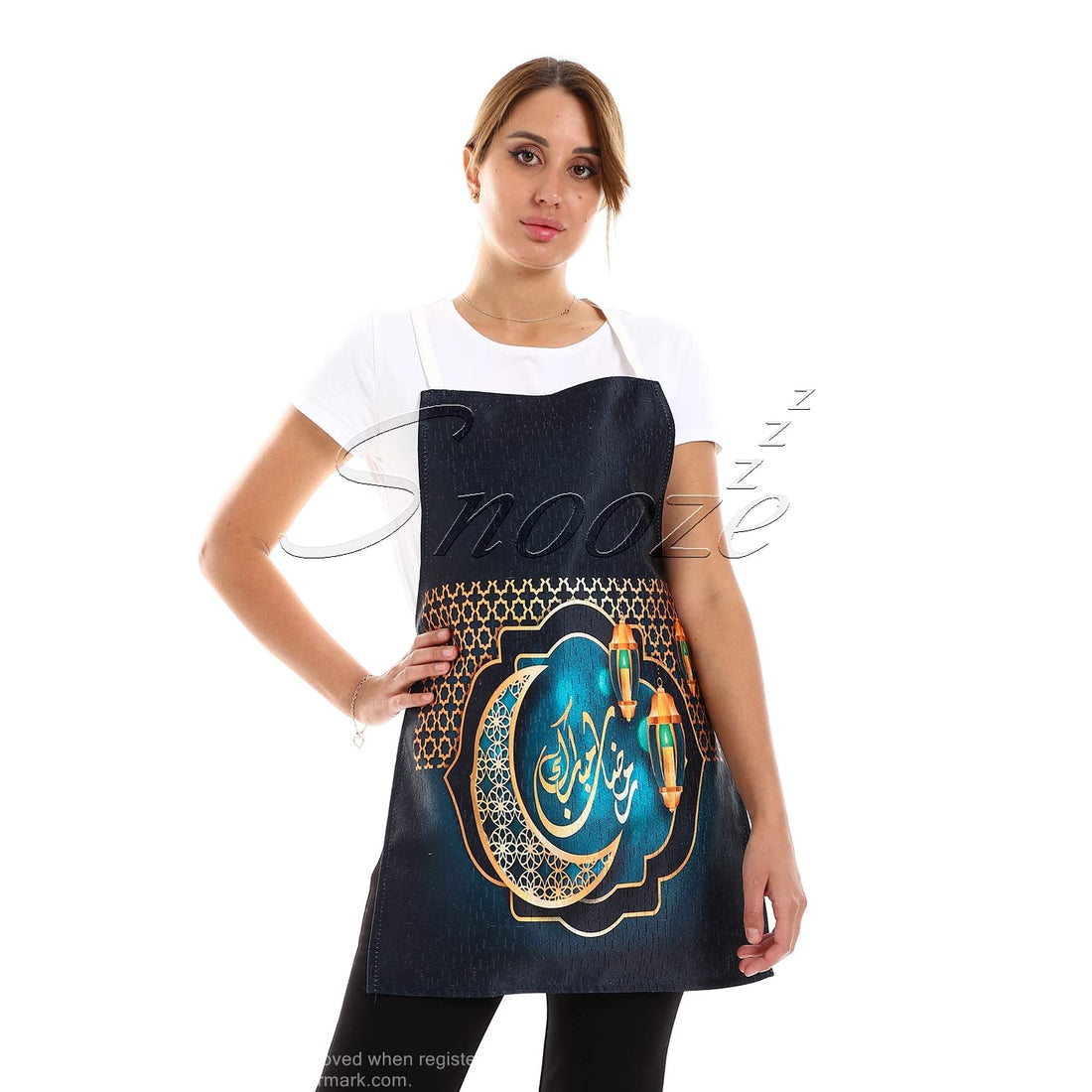 Snooze, Kitchen apron, Ramadan design, Teal