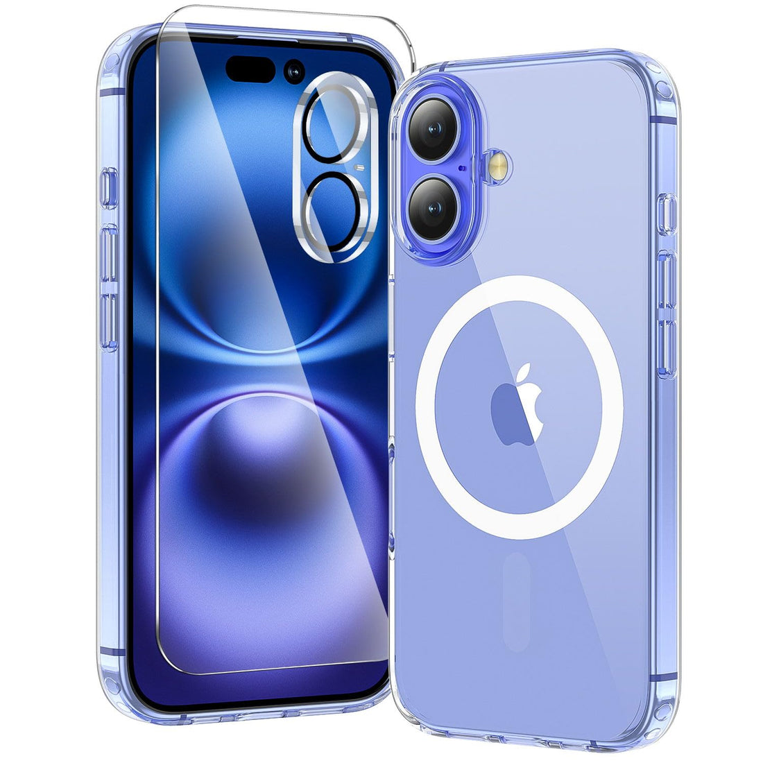 toushion 3 in 1 for iPhone 16 Case Clear with MagSafe, Not Yellowing, Screen Protector*1 Camera Lens Protector*1, Military-Grade Protection for iPhone 16 Phone Case 6.1 inch Clear