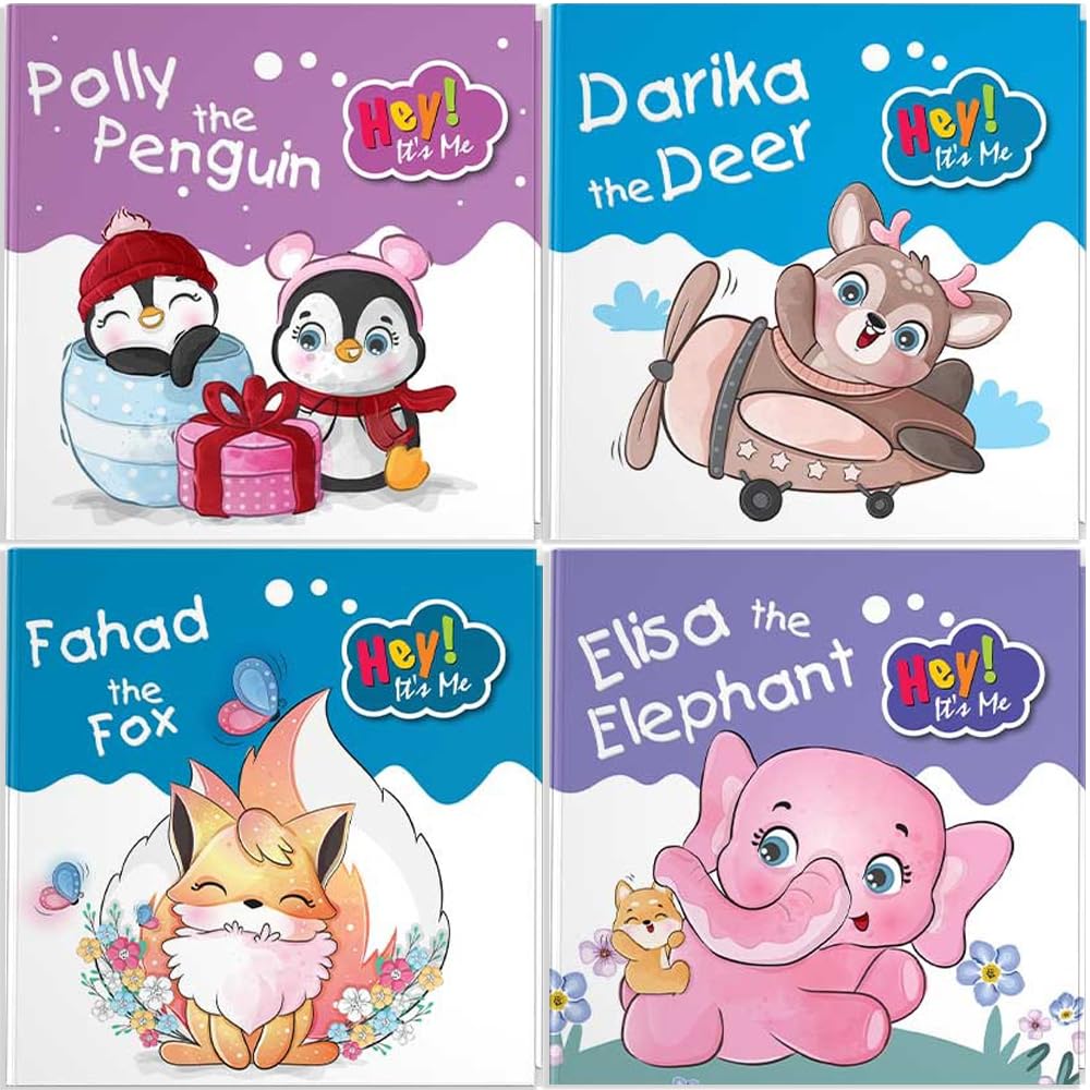 Educational English Story Set for Kids – 4 Interesting Stories Large Size 29x29cm – Premium Koche Paper for English Language and Positive Behavior for Ages 2-5