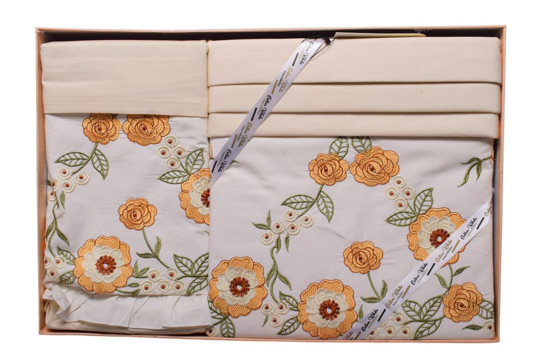 Bed Sheet Set, 240x270 cm, 2 Pillowcases 60x75 cm, 1 Pillow Cover 45x160 cm - Cafe