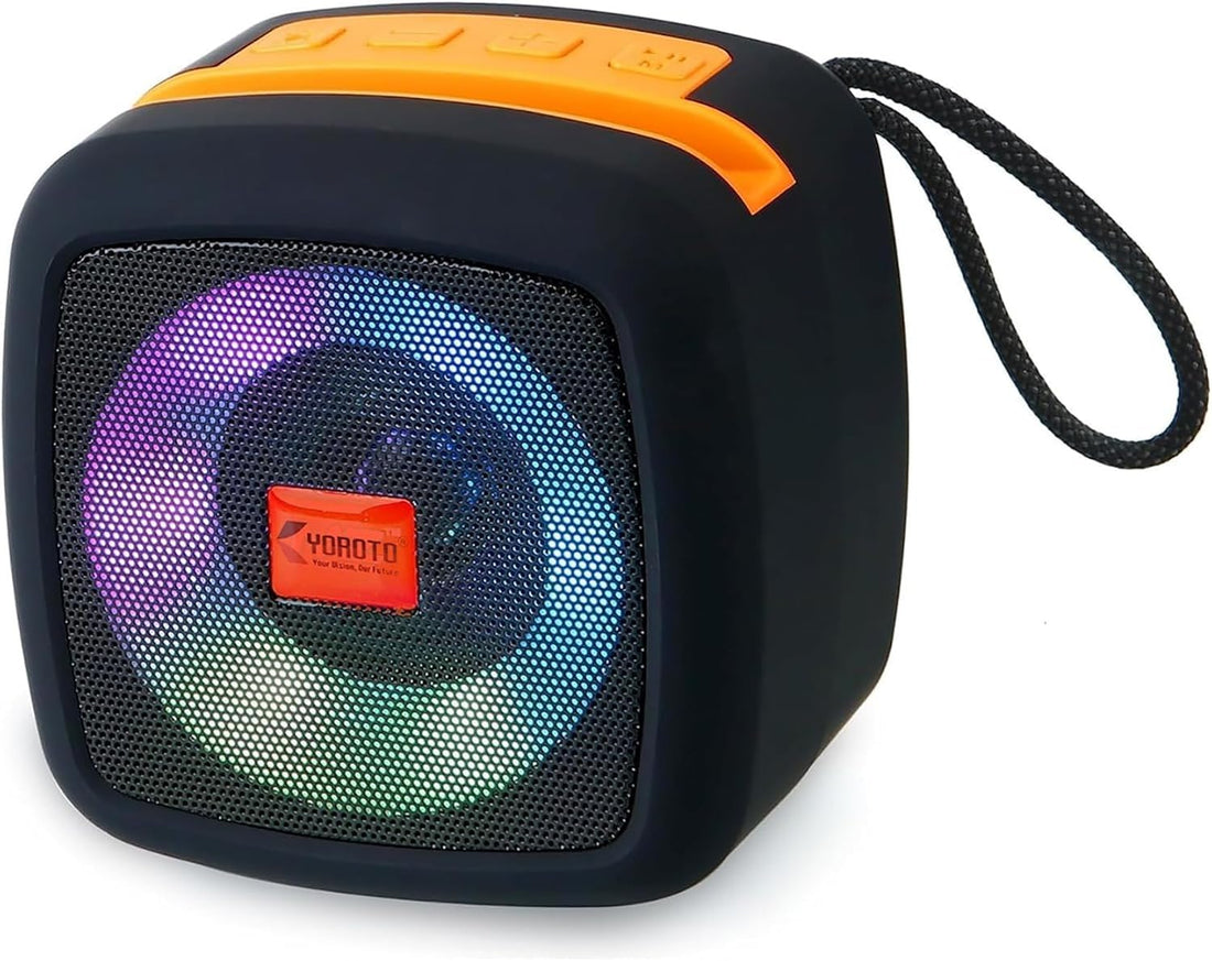 Portable Bluetooth Speaker with RGB Lights, 8W Super Bass, USB, FM Radio, TF Card Support, Wireless Sound System for Mobile Devices and laptop (ST020)