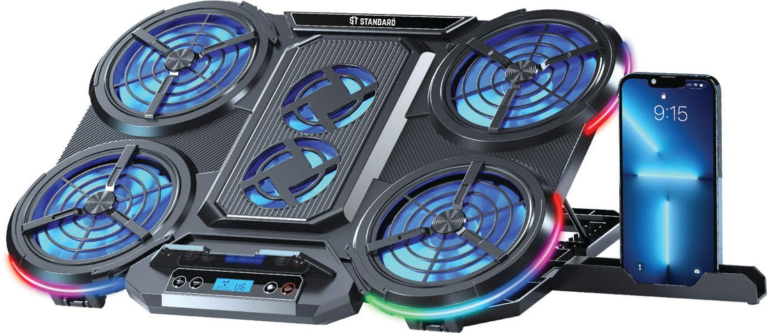 ICE08 Laptop Cooler – LCD Display with RGB Lighting & Full Control