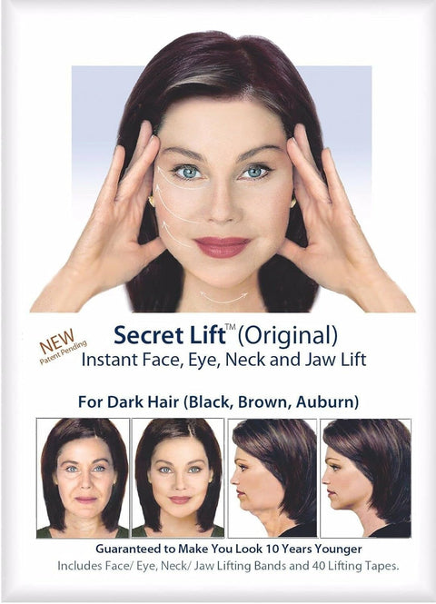 Instant Face & Neck Lift Kit - 40 Clear Stickers and 4 Elastic Straps - Lift Sagging Eye, Jaw, Neck and Wrinkle Concealers - Invisible & Waterproof