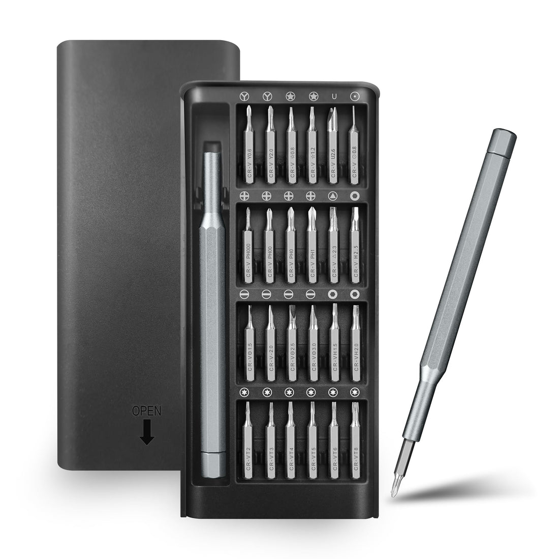 Precision Screwdriver Set 24-in-1 Professional Mini Magnetic Screwdriver Set for Fixing Electronics Mini Tool Kits for Computer Repair, Phone, Watch, Laptop, Eyeglass- Alloy Tool Steel