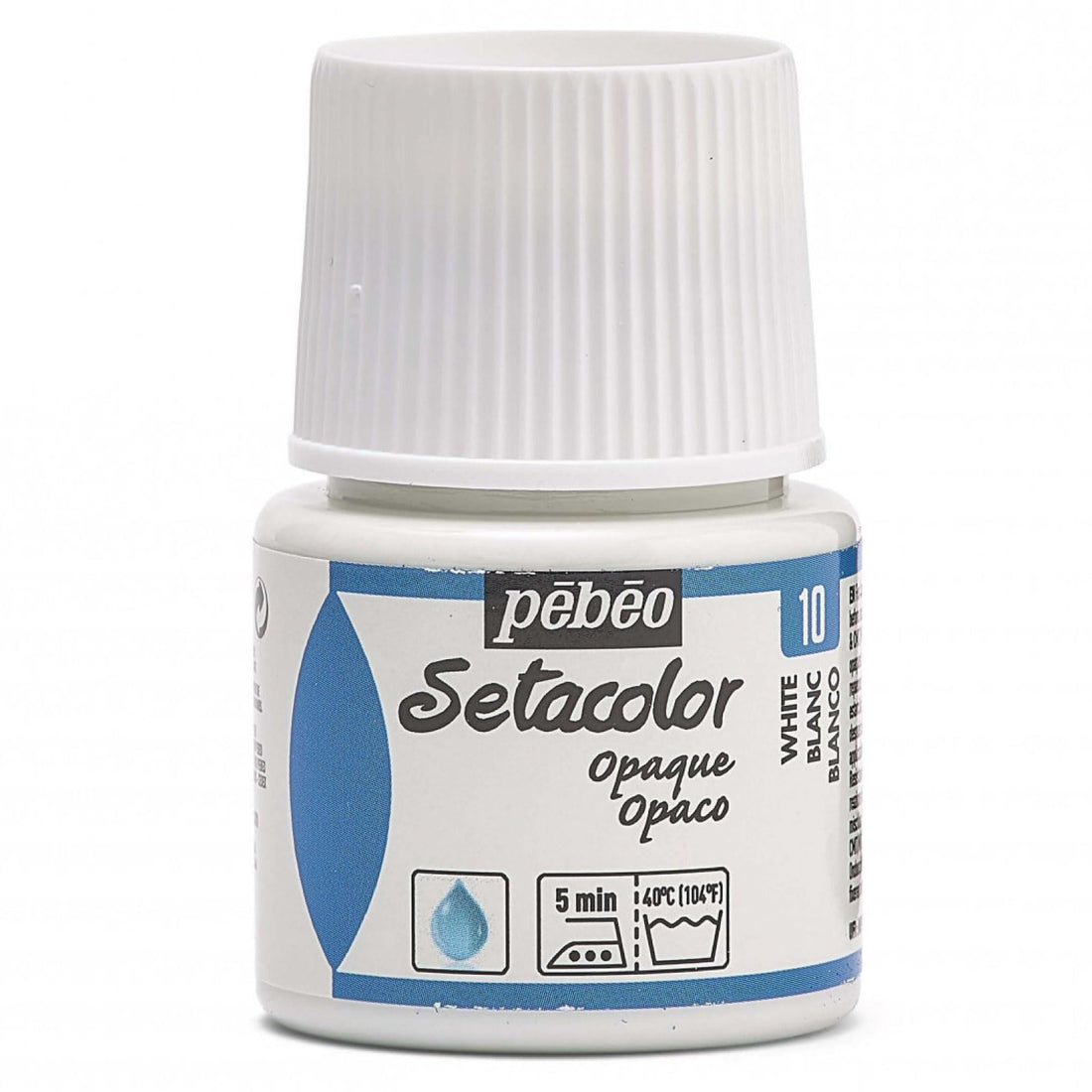 Pebeo 295-010 Setacolor Opaque Fabric Paint 45-Milliliter Bottle, Titanium White 1.5 Fl Oz (Pack of 1)