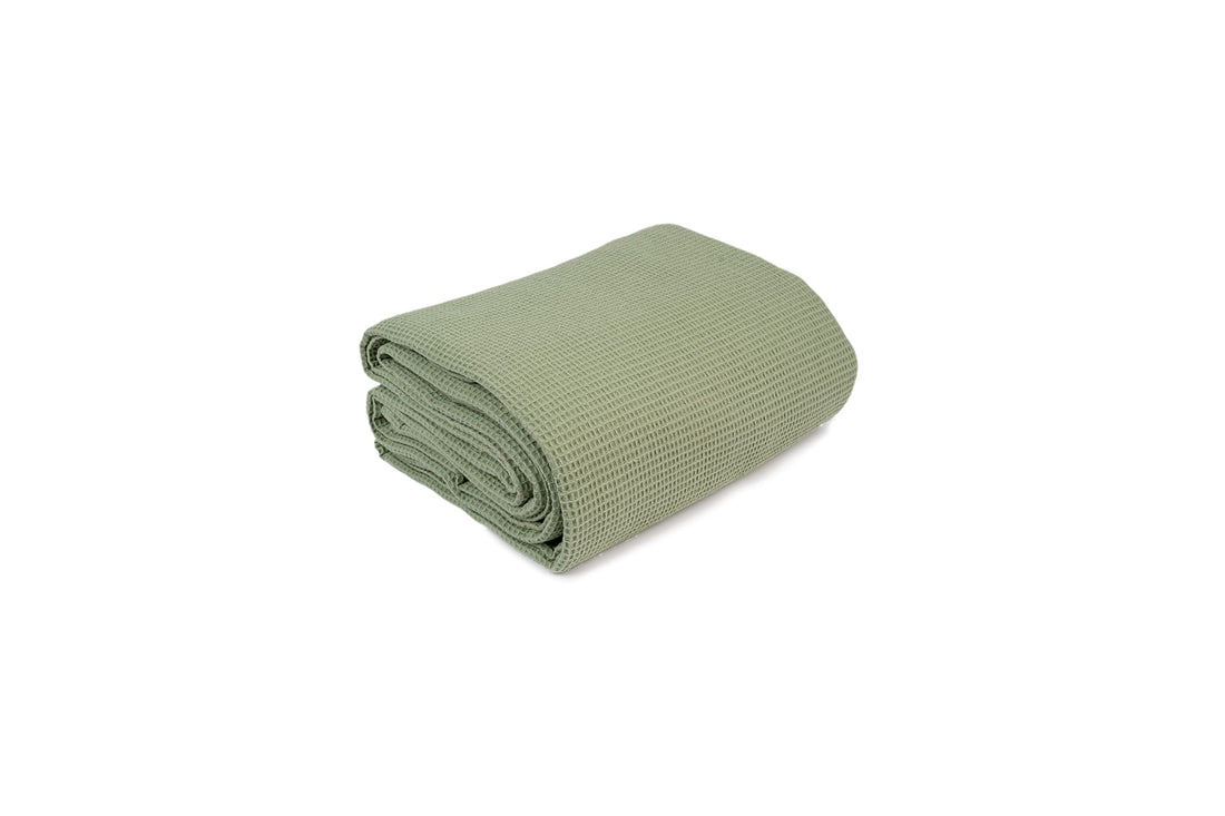 Home of linen-cotton bedspread, size 180 * 250cm,pistachio