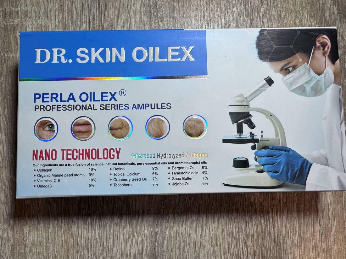 Dr.Skin Perla Oilex Ampoule Serum - Advanced Nano Collagen Hyaluronic Retinol Firming & Brightening Formula - 5 Ampoules x 10 ml I From Al Shabrawini Pharmacy