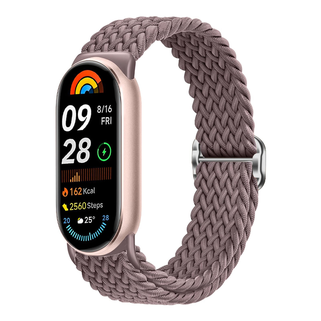 Dl3 Mobilak Compatible with Xiaomi Mi Band 10/9/8 strap, Braided Solo Loop for Nylon Elastic Adjustable Replacement Wristband Compatible with Xiaomi Smart Band 8/9/10