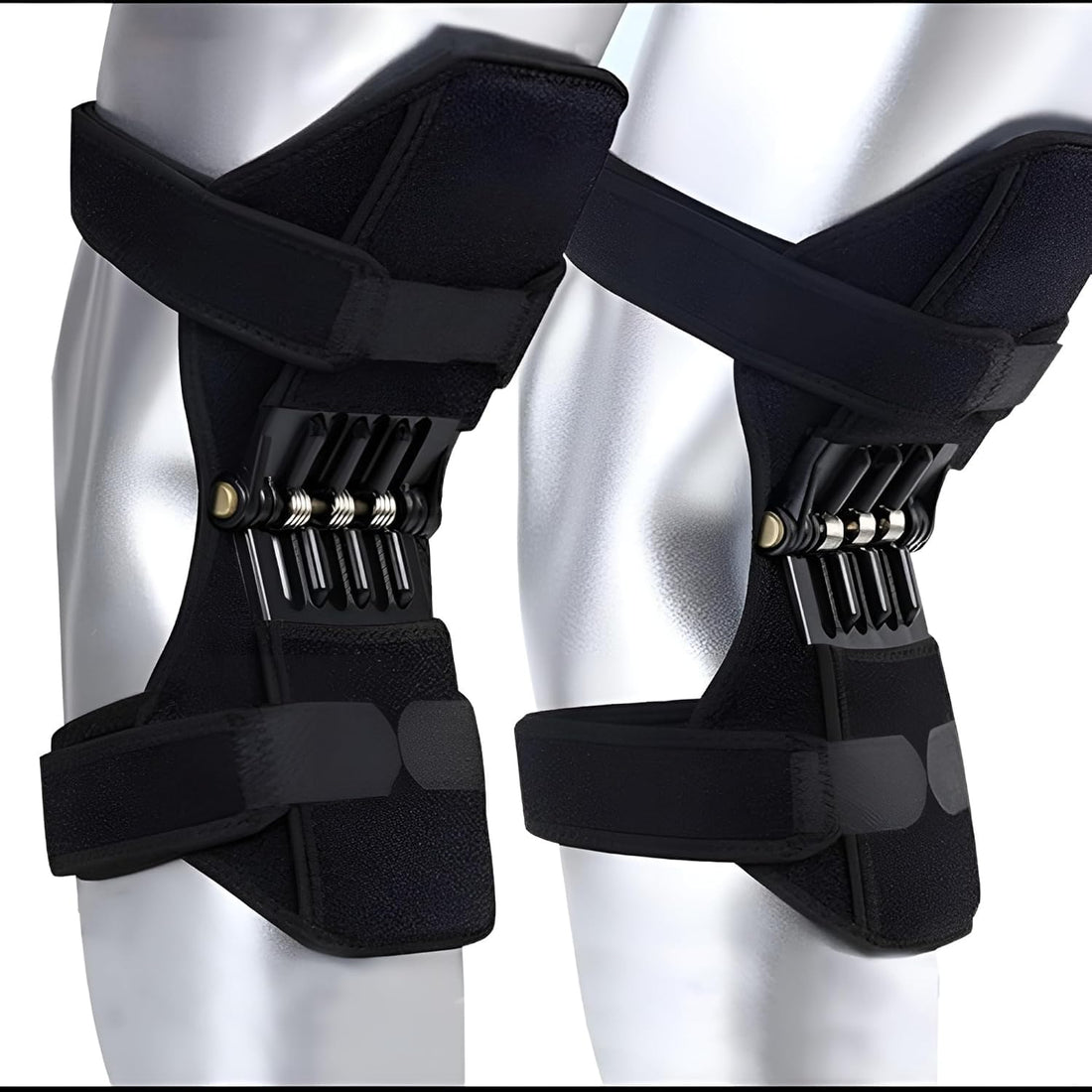 Strong Spring Knee Brace – Knee Joint Support for Arthritis Pain Relief – Suitable for Running, Walking, Mountaineering, Squatting – High Ventilation & Free Size – Anti-Slip & Energy Booster 2 Pack