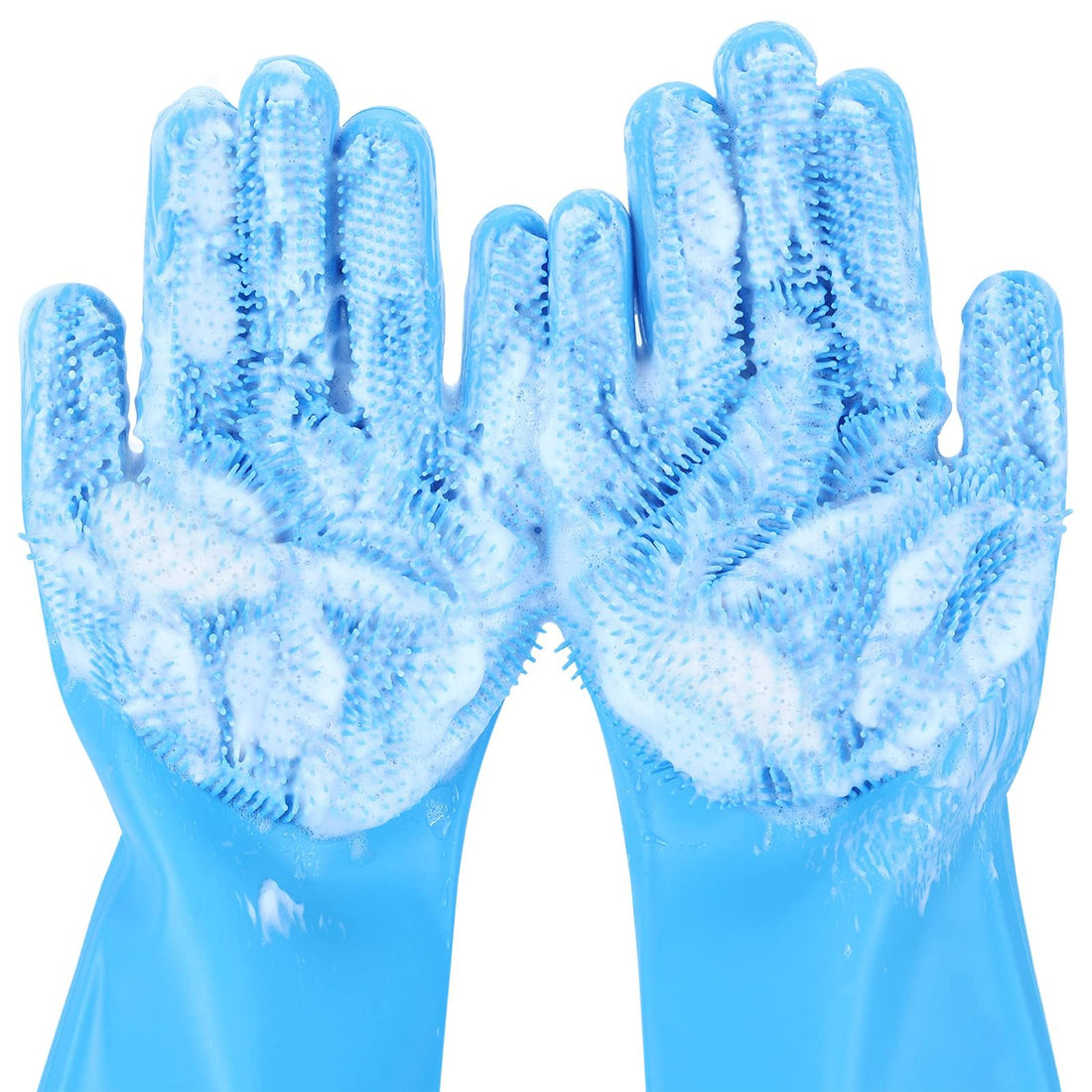 pecute Cleaning Gloves Multifunction, Dog Grooming Gloves, Kitchen Gloves, Washing Up Gloves Large, Heat Resistant Silicone Gloves Household, Bathing and Massaging Gloves for Pets Large