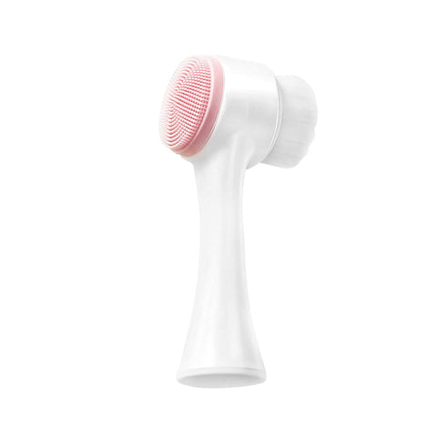 Double Sided Silicone Facial Cleansing Brush Face Cleaning Massage Tool Facial Cleanser Makeup Brushes For Face Cleaning Massage Skin Care, 60 Seconds Skincare Soft Fiber Facial Brush
