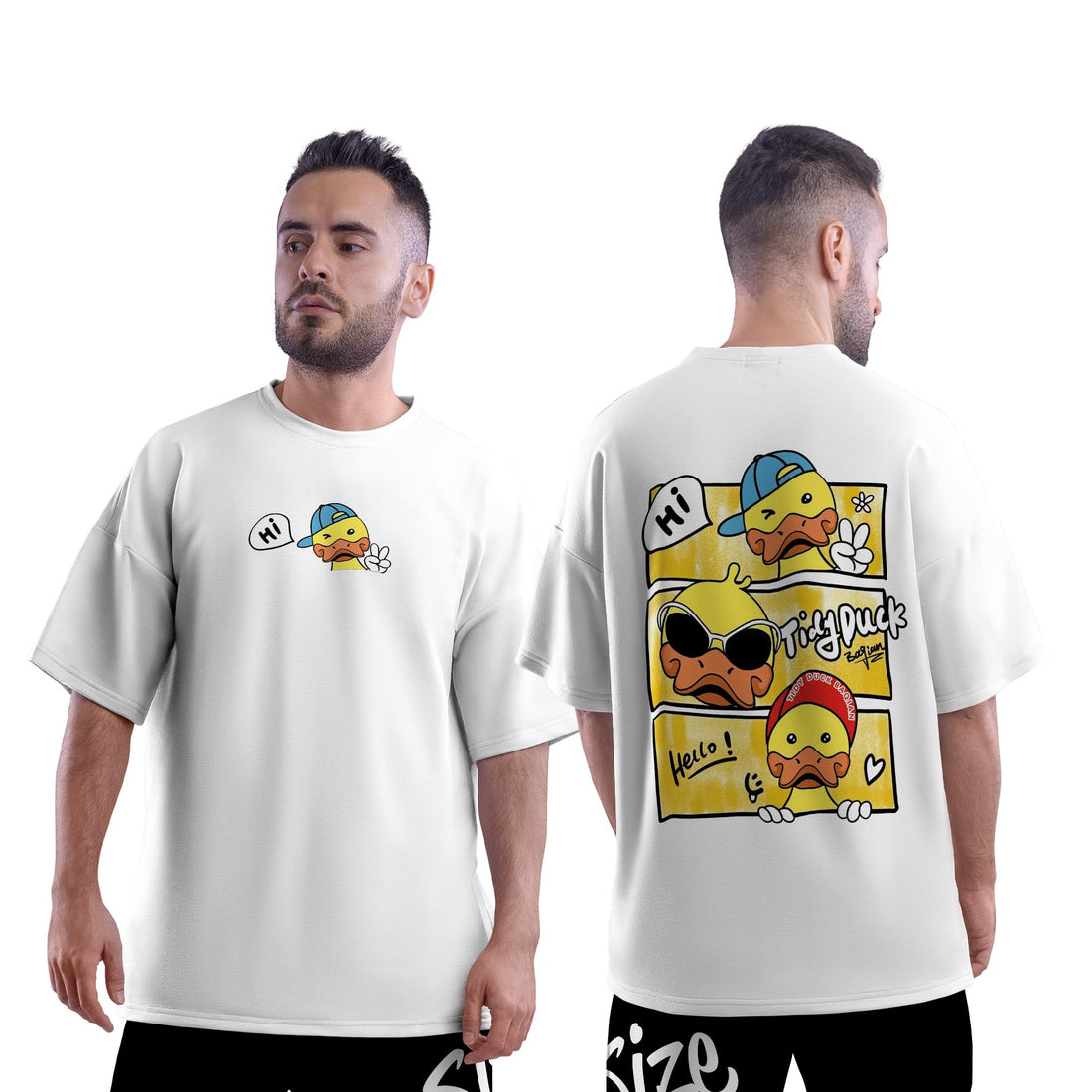 Oversized Trendy Duck T-Shirt - Unisex Graphic Tee for Men and Women