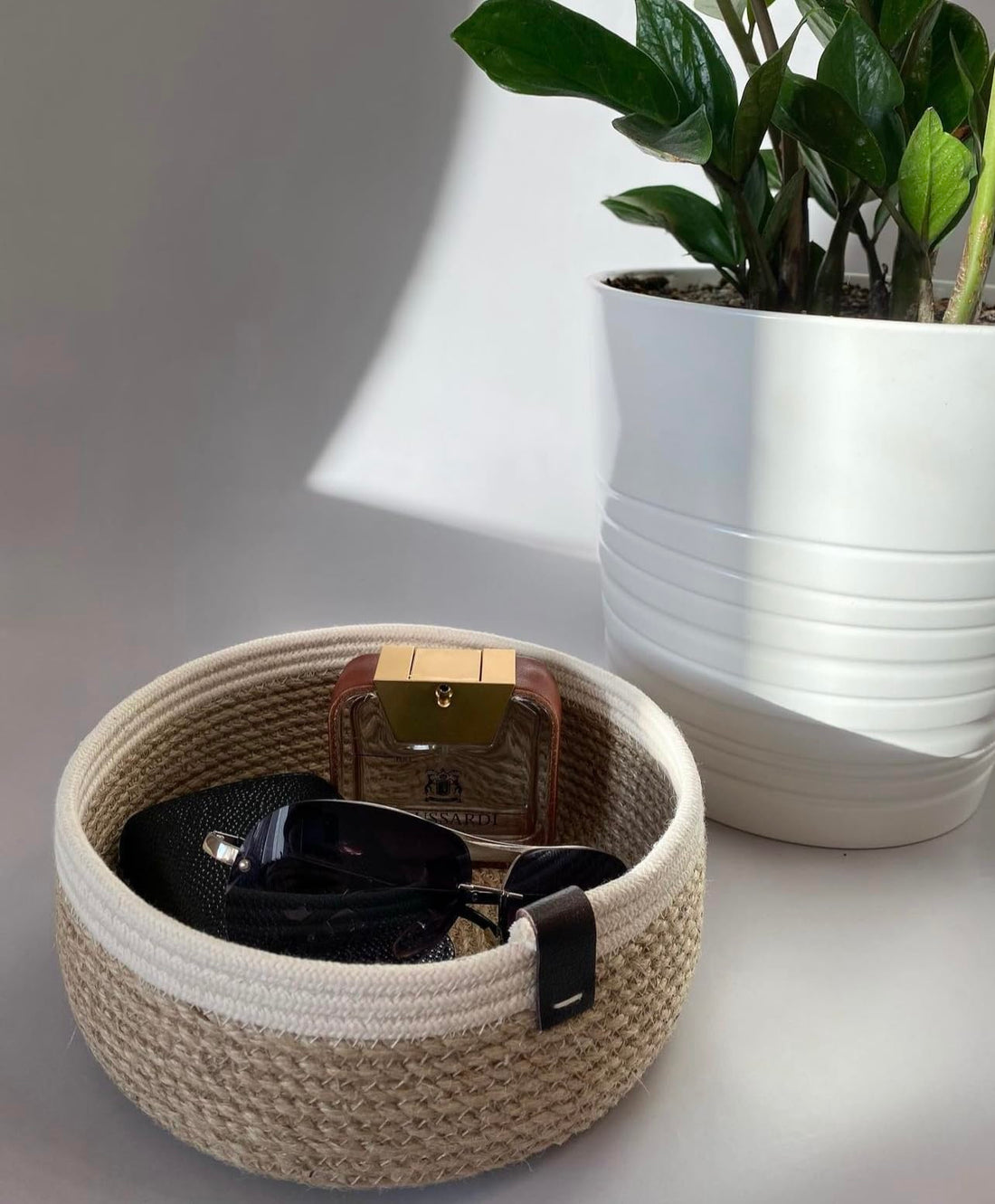 Woven It -Woven Jute Basket, 22cm x 7cm can be used in Kitchen, toilet, living room, dining room, kids room, bed room, indoor & outdoor.