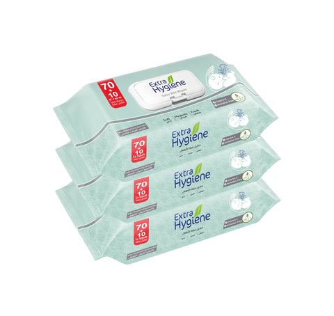 Extra Hygiene Wet Wipes Baby Moisturising Aloe Vera 240W (80x3Pcs)