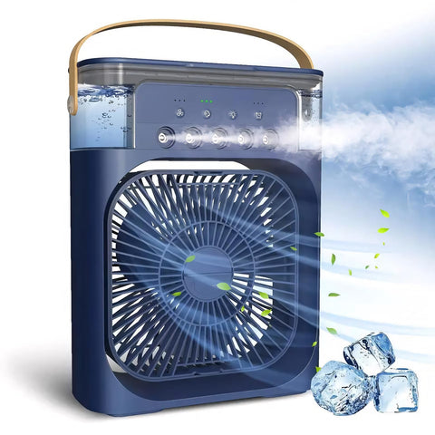 One94Store Portable Humidifier Air Cooler Fan for Home with 3 Speed Mode, Mist Fan with Water Spray, 7 Color LED and Timer, USB Personal Mini Cooler Desk Fan for Shop, Office, Kitchen (USB Powered