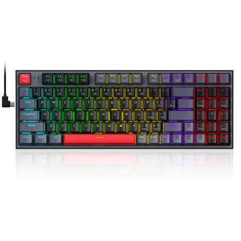 REDRAGON K607 APS TKL Low Profile Mechanical Gaming Keyboard - RGB Backlit - Blue Switches - Type C Detachable Cable