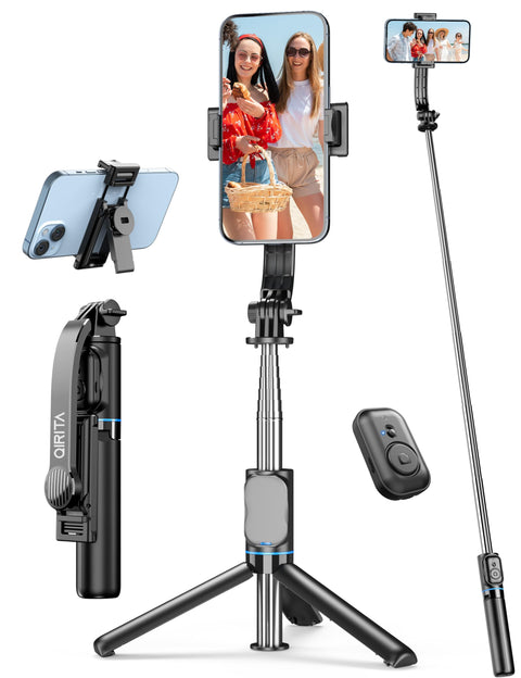 Qirita 41 Inch Extendable Selfie Stick Tripod with Detachable Clip & Wireless Remote Control, 360° Rotation, Compatible with iPhone/Android/Samsung/GoPro