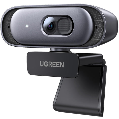 UGREEN Webcam 2K 30FPS Full HD, Webcam with Dual Microphone, 91° Field of View, Privacy Protection, Auto Focus, Automatic Light Correction, Stereo Sound, Plug & Play, PC Camera for Windows MacOS