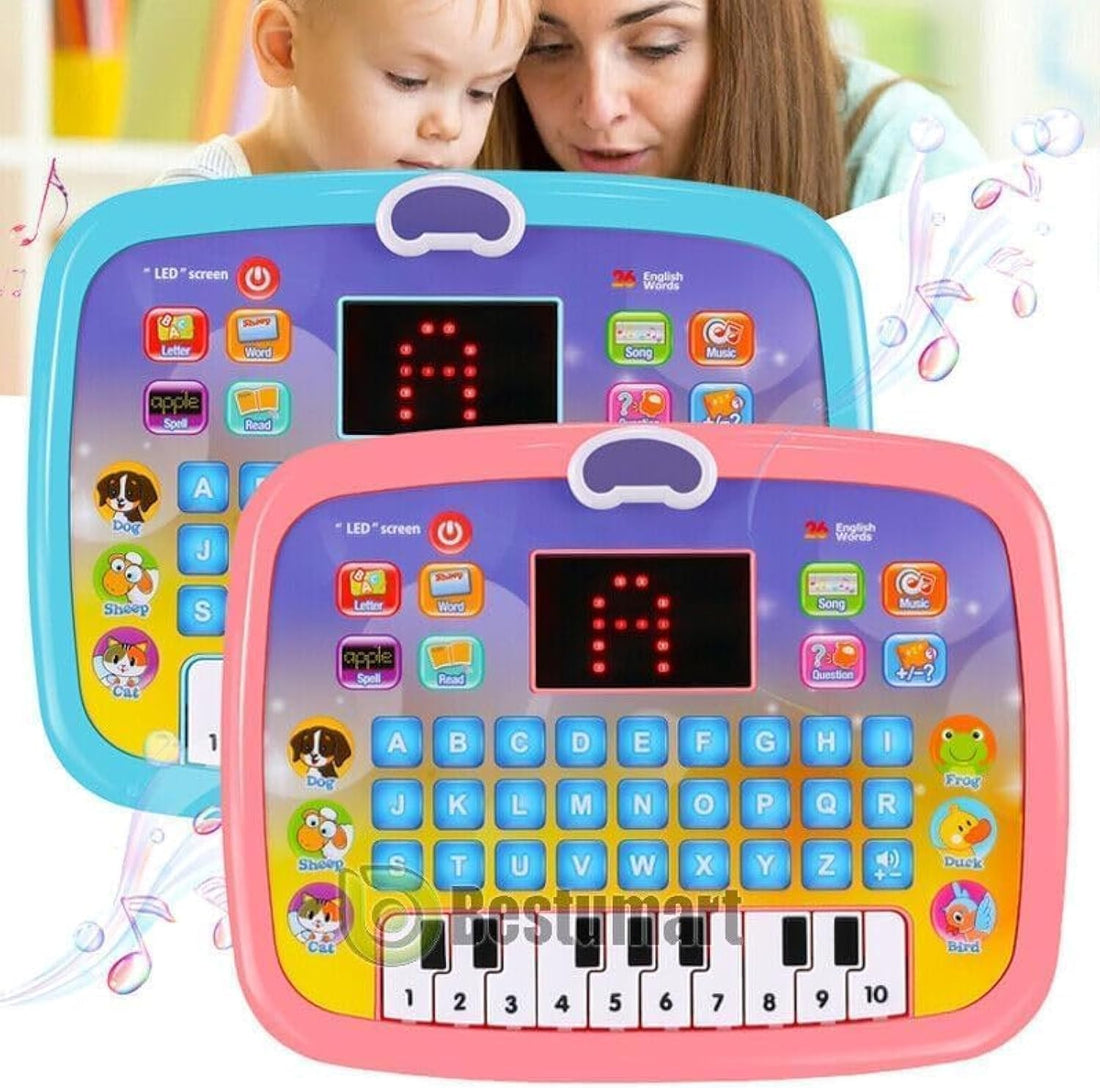 Wonka TOYS-EGYPT Educational Board for Kids with LED Display Learning Alphabet, Numbers, Words, Music, Math, Early Development; Interactive Electronic Toy for Boys and Girls Ages 3+ (Blue)