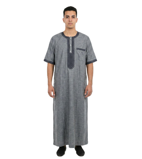 Men's Linen Half Sleeve Abaya
