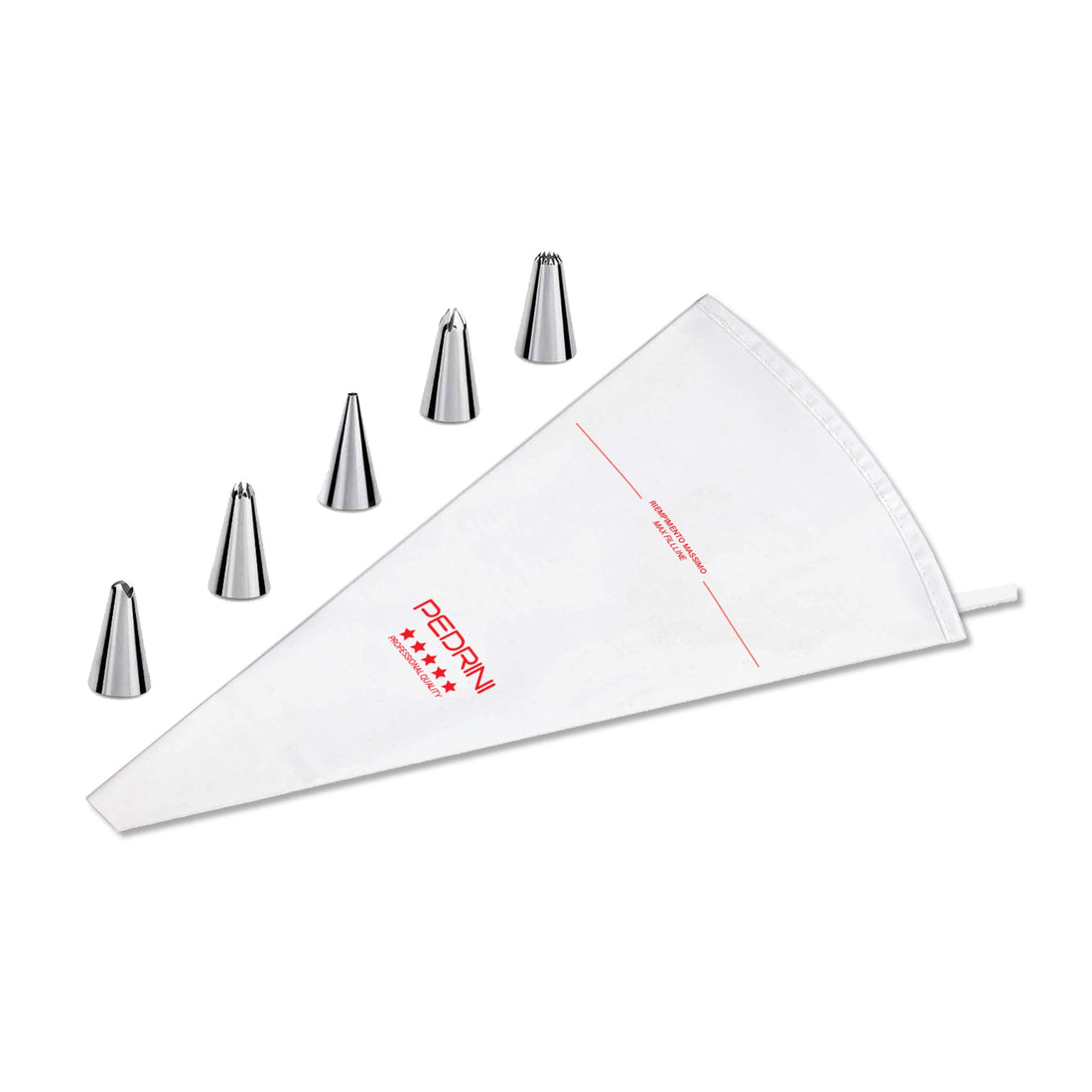 Pedrini Fabric Professional Maxi Icing Set With 5 Stainless Steel Nozzles