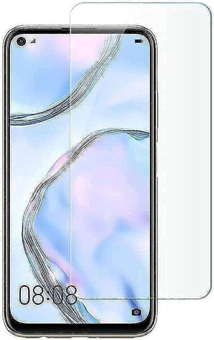 Tempered Glass Screen Protector, 9H Hardness, Full Coverage, Ultra Clear, Bubble Free Easy Installation, High Touch Sensitivity Compatible with huawei nova 7i - clear