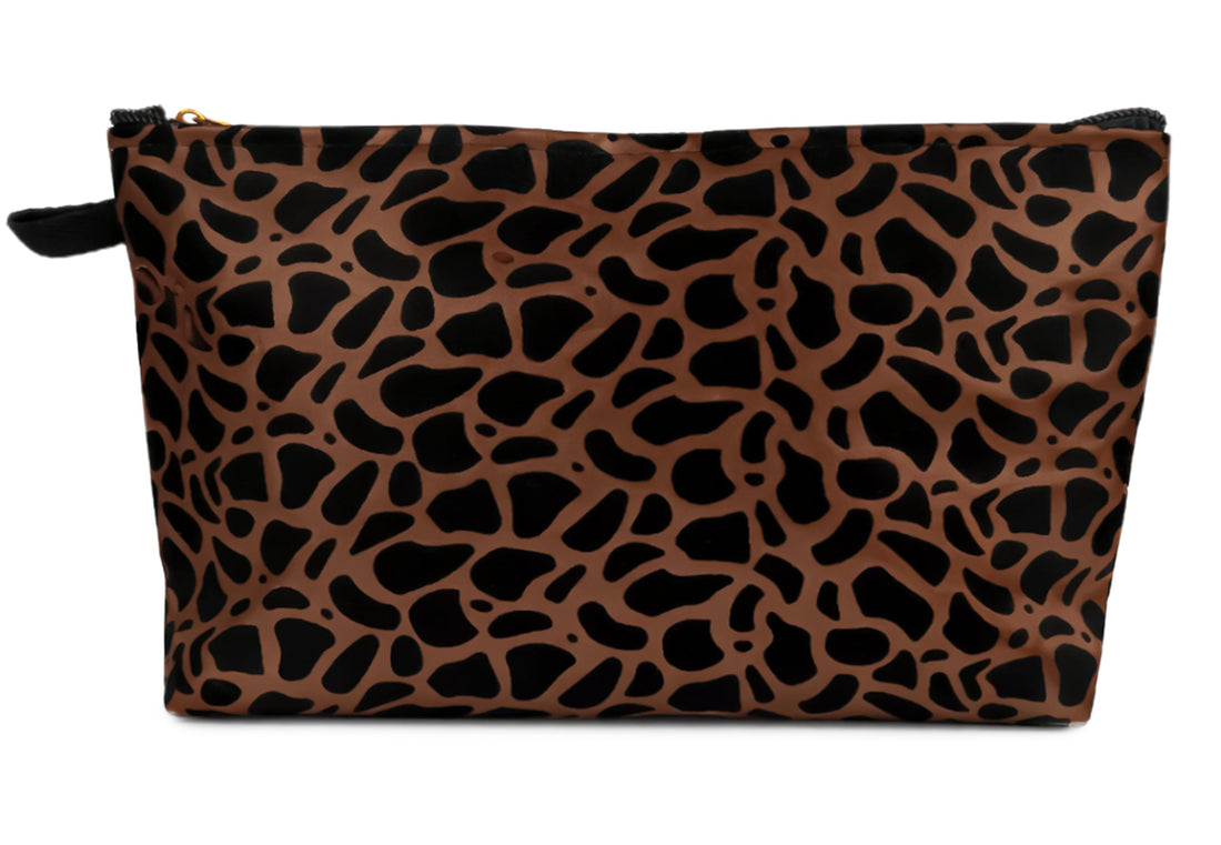 Cheetah Style Wristletless Bag - Stylish Handbag For Makeup & Cosmetic & Accessories, Lightweight Travel Clutches For Women (Brown)