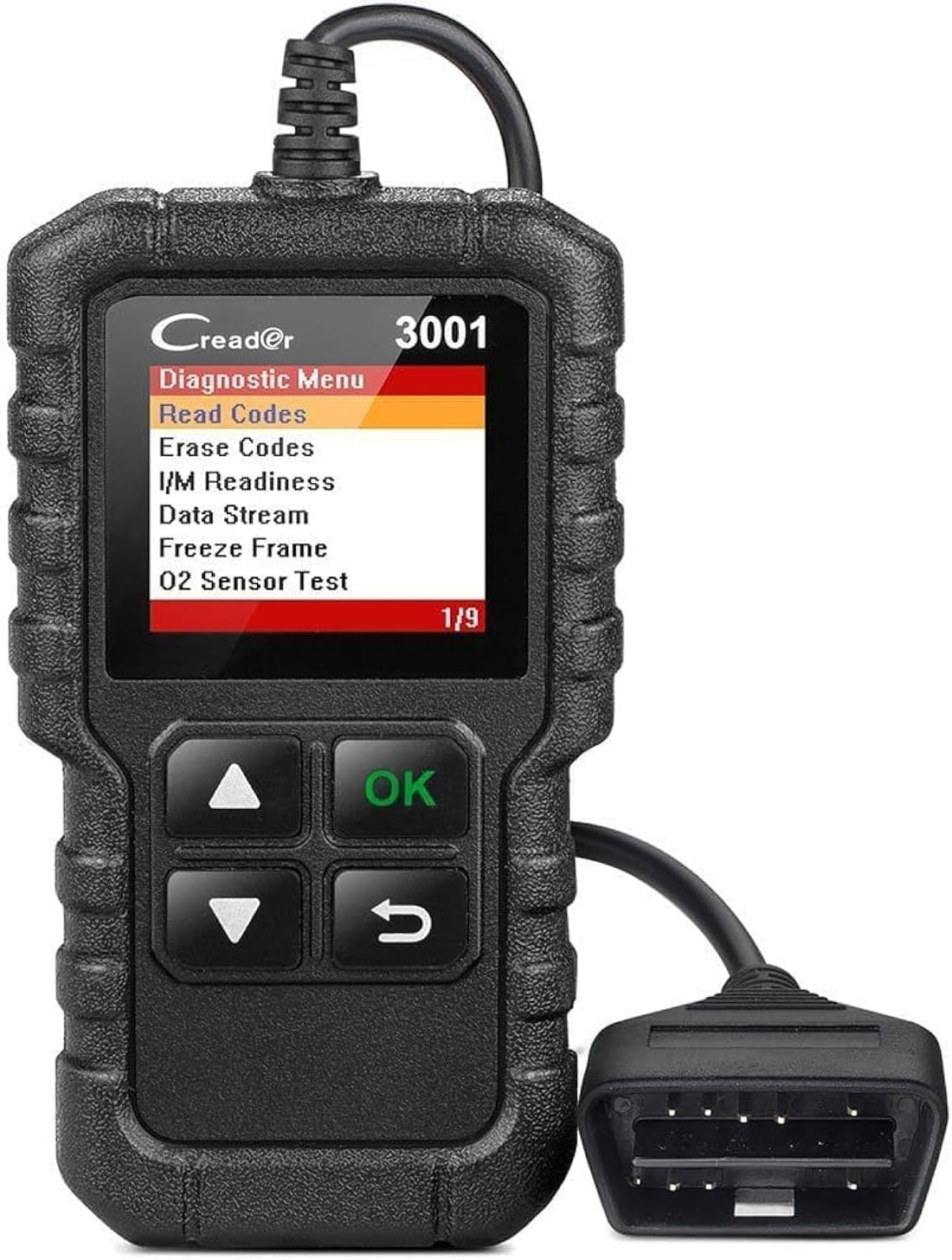 LAUNCH Creader 3001 OBD2 OBD Scanner Car Code Reader Automotive Diagnostic Tool for Turning Off Check Engine Light, Support O2 Sensor, Evap System Test