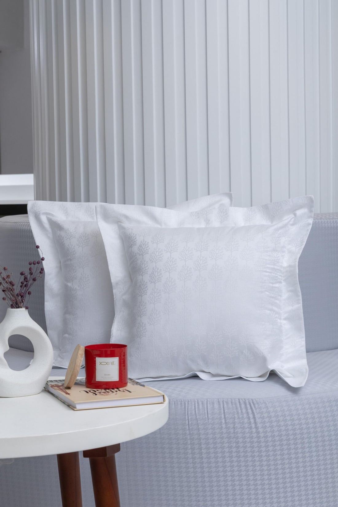 nit - White Cushion -Jacquard - (800 TC) 100% Egyptian Cotton