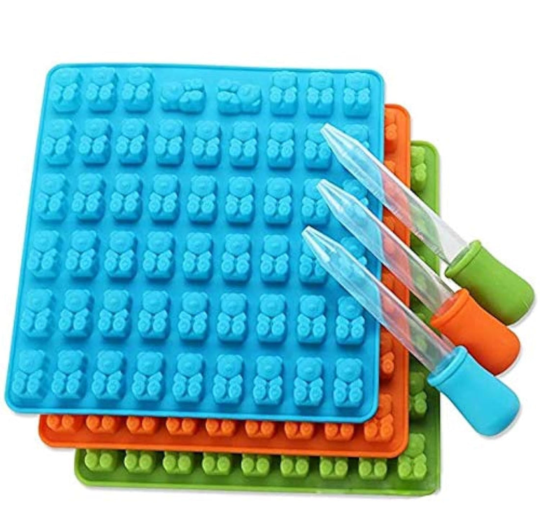 Portal 53 Cavity Silicone Gummy Bear Chocolate Mold Candy Maker Ice Tray Jelly Moulds Color: blue