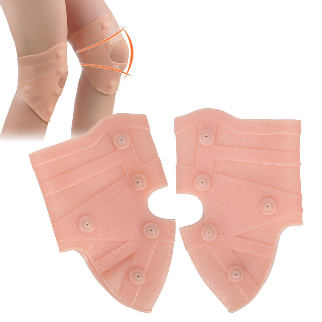 Pack of 2 Knee Braces, Ultra Thin Silicone Knee Compression Sleeve, Magnetic Massage Knee Pad Protection, Relief of Knee Pain for Restoring Meniscus Tears for Arthritis Ban