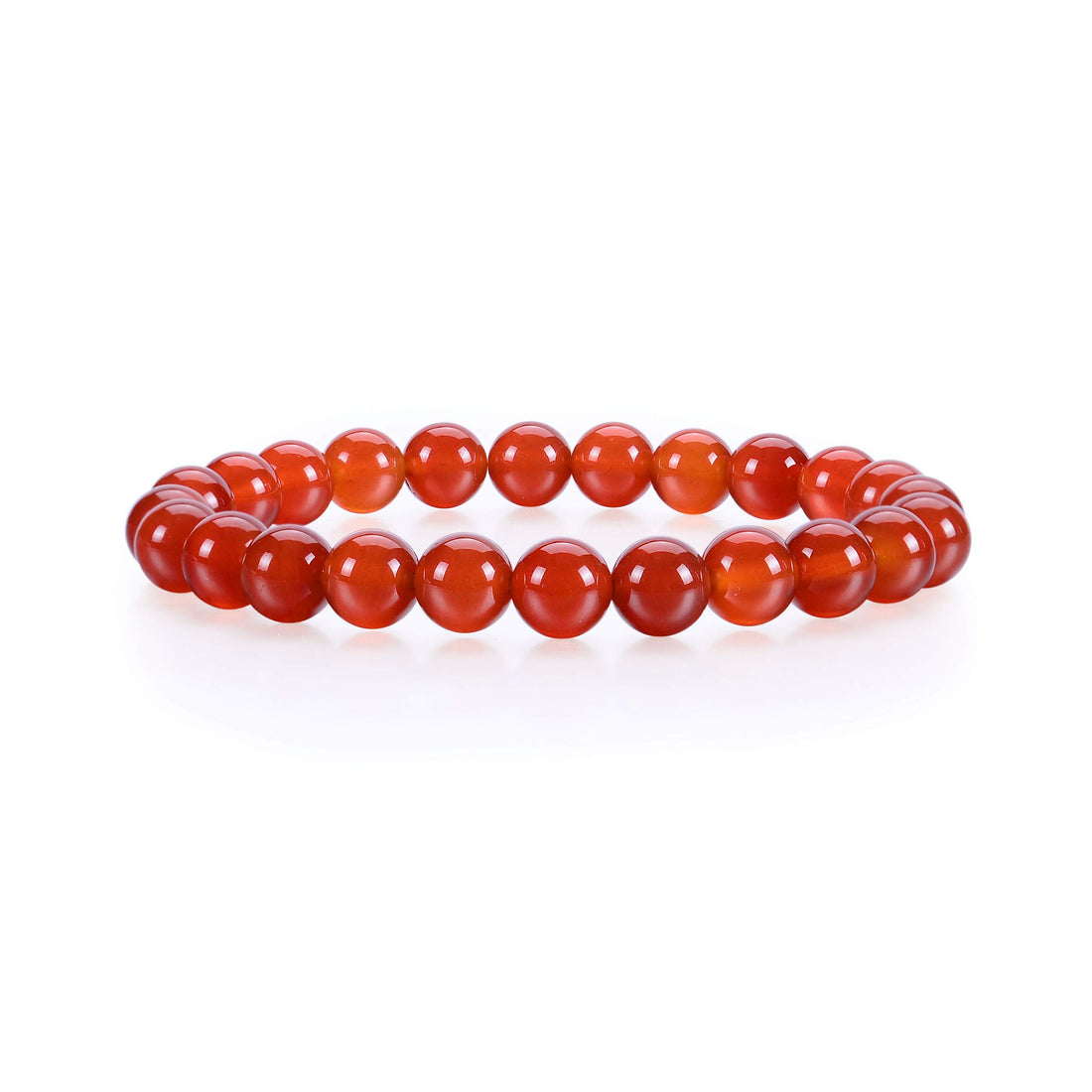 Cherry Tree Collection 8mm Round Gemstone Beads Stretch Bracelet 18cm