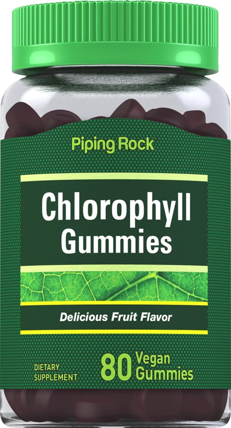 Chlorophyll Gummies – 80 Count | Mixed Fruit Flavor | Plant-Based Chlorophyll Supplement in Tasty Gummy Form | Vegan, Non-GMO, Gluten Free
