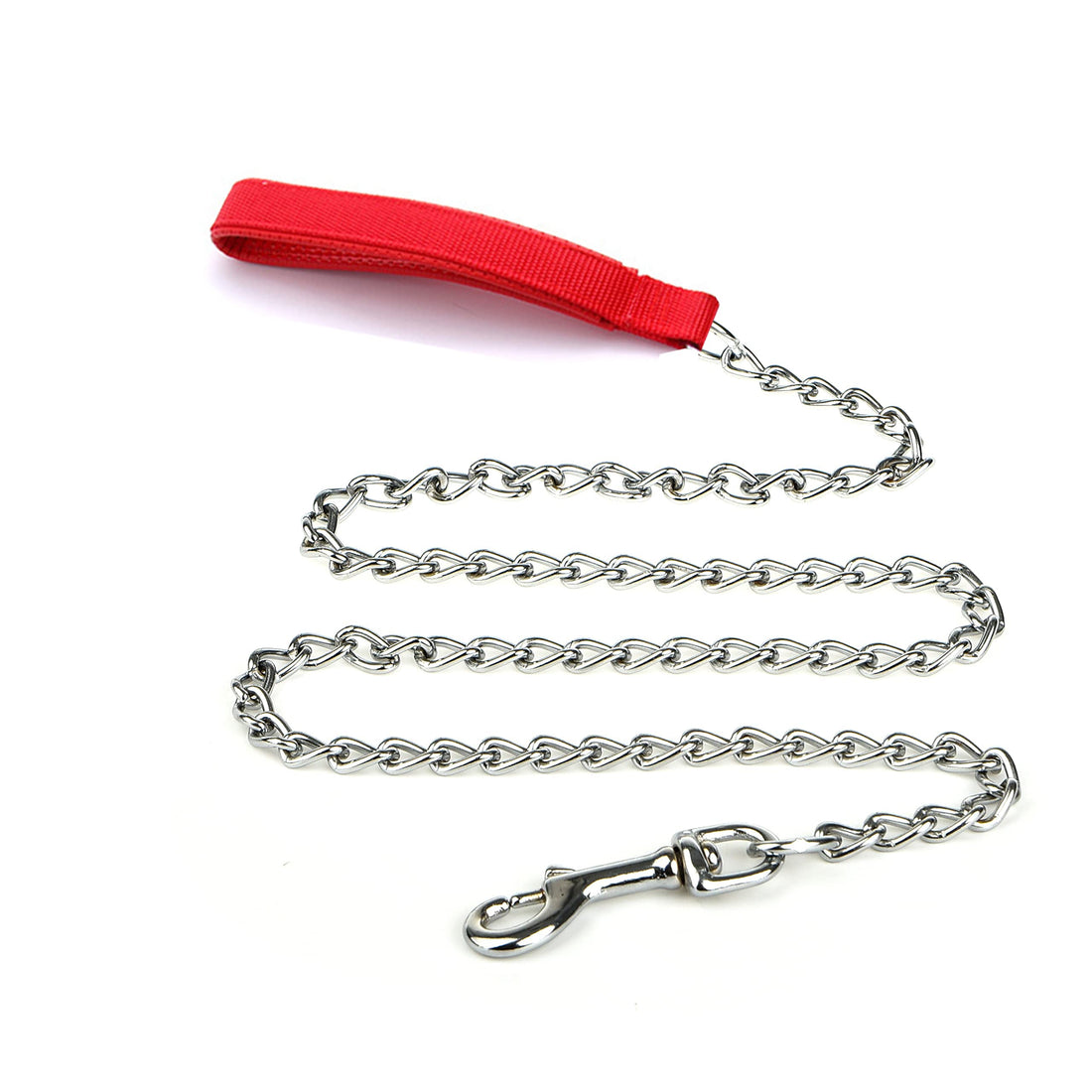 Heavy Duty Dog Leash,4FT/6FT Metal Dog Leash Dog Chain with Comfortable Handle for Medium & Large Size Dogs, Improved Dog Safety & Comfort ，Attaches to Pet Collar（Red 4FT