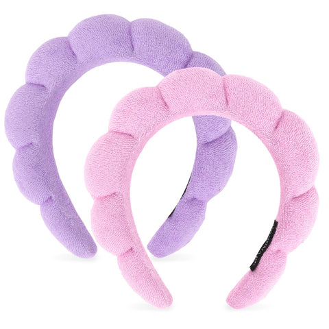 Cloud Spa Headband for Washing Face, Soft Padded Face Wash Headbands for Women and Girls, Non-Slip Makeup & Skincare Hair Accessories, Wide Headband for Facial Mask, Shower & Beauty Routine