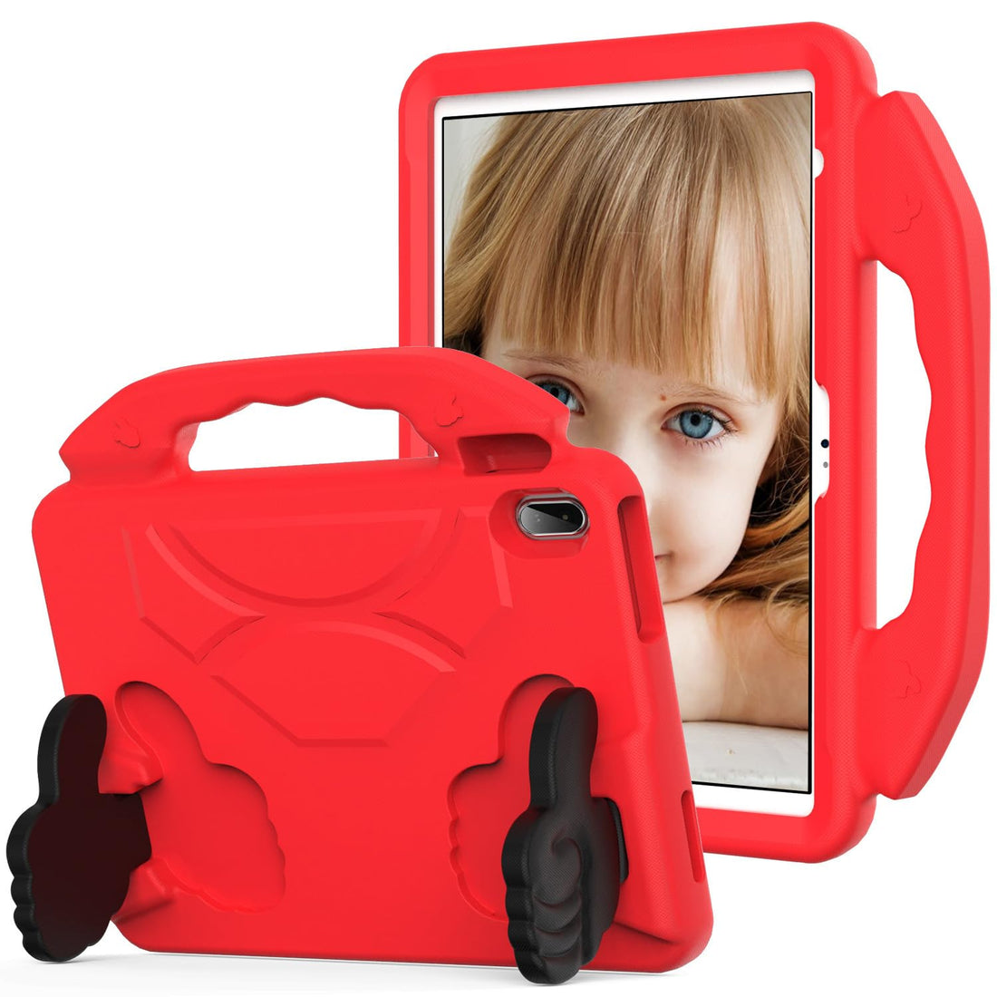 Fekra store Kids Case For Samsung Galaxy Tab S6 Lite 10.4-Inch 2022/2020 / Samsung Tab A7 10.4 inch 2022/2020 (SM-T500/T503/T505/T507) Case Shockproof Duty Cute Cover for Boys Girls (F-Red)