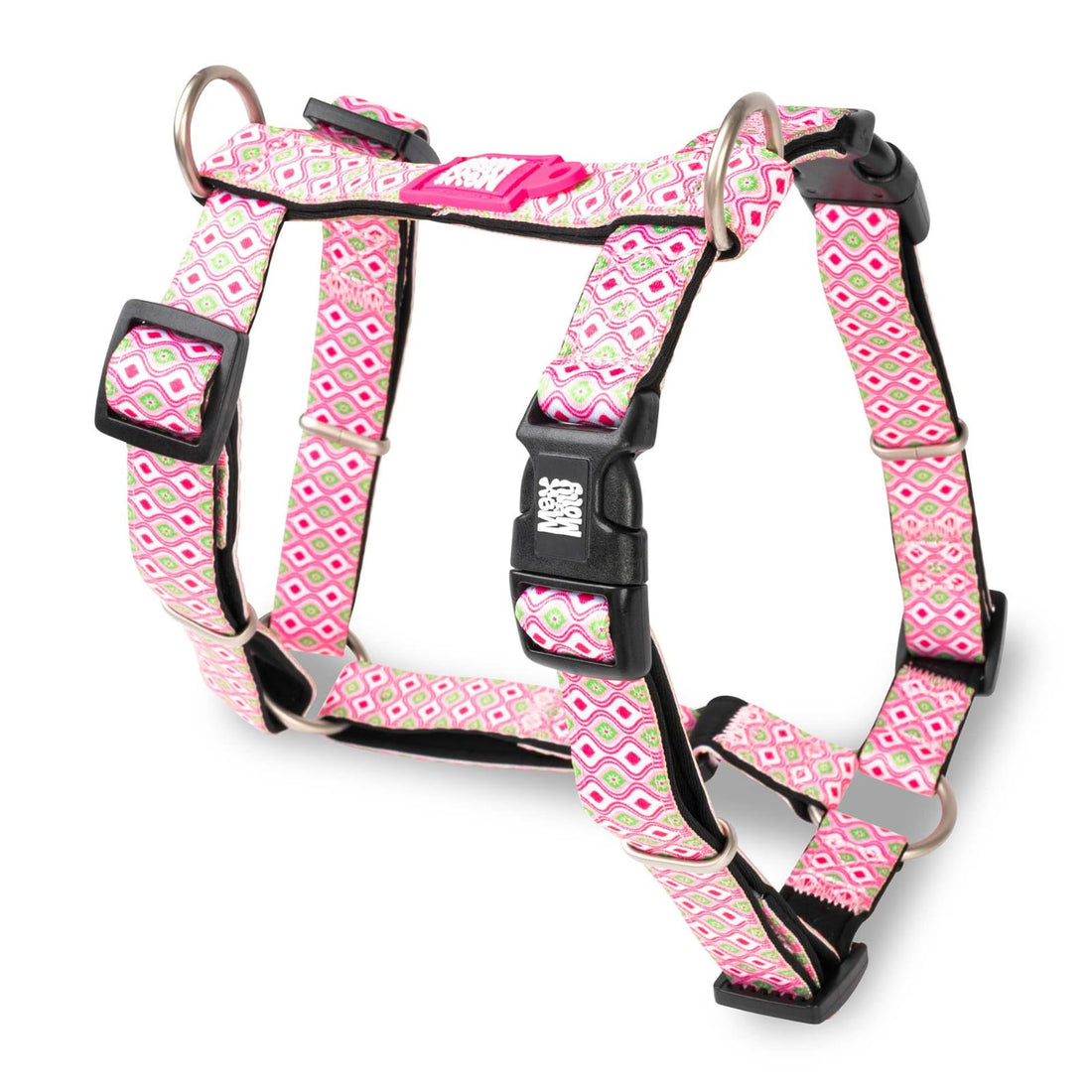 Max & Molly Urban Pets H-Harness - Design Retro Pink/XS SIZE